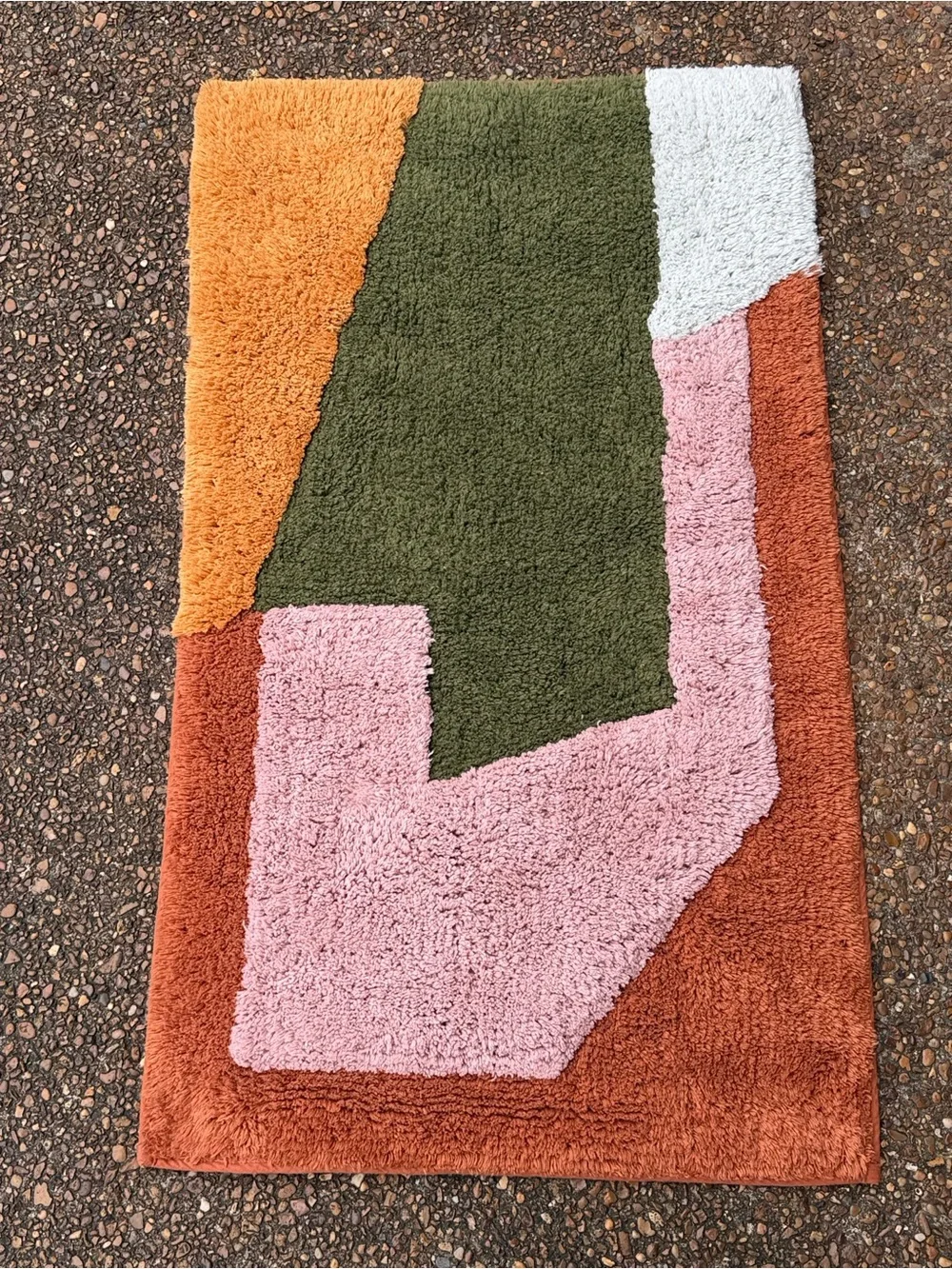 West Elm Angled Modern Bath Mat - Colorful Abstract Area Rug